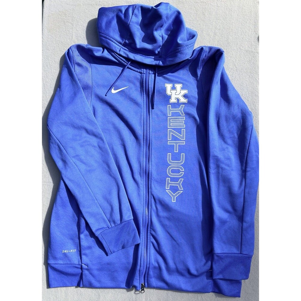 University of Kentucky UK Wildcats Nike Dri Fit Hooded Jacket sweatshirt Blue L